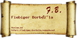 Fiebiger Borbála névjegykártya